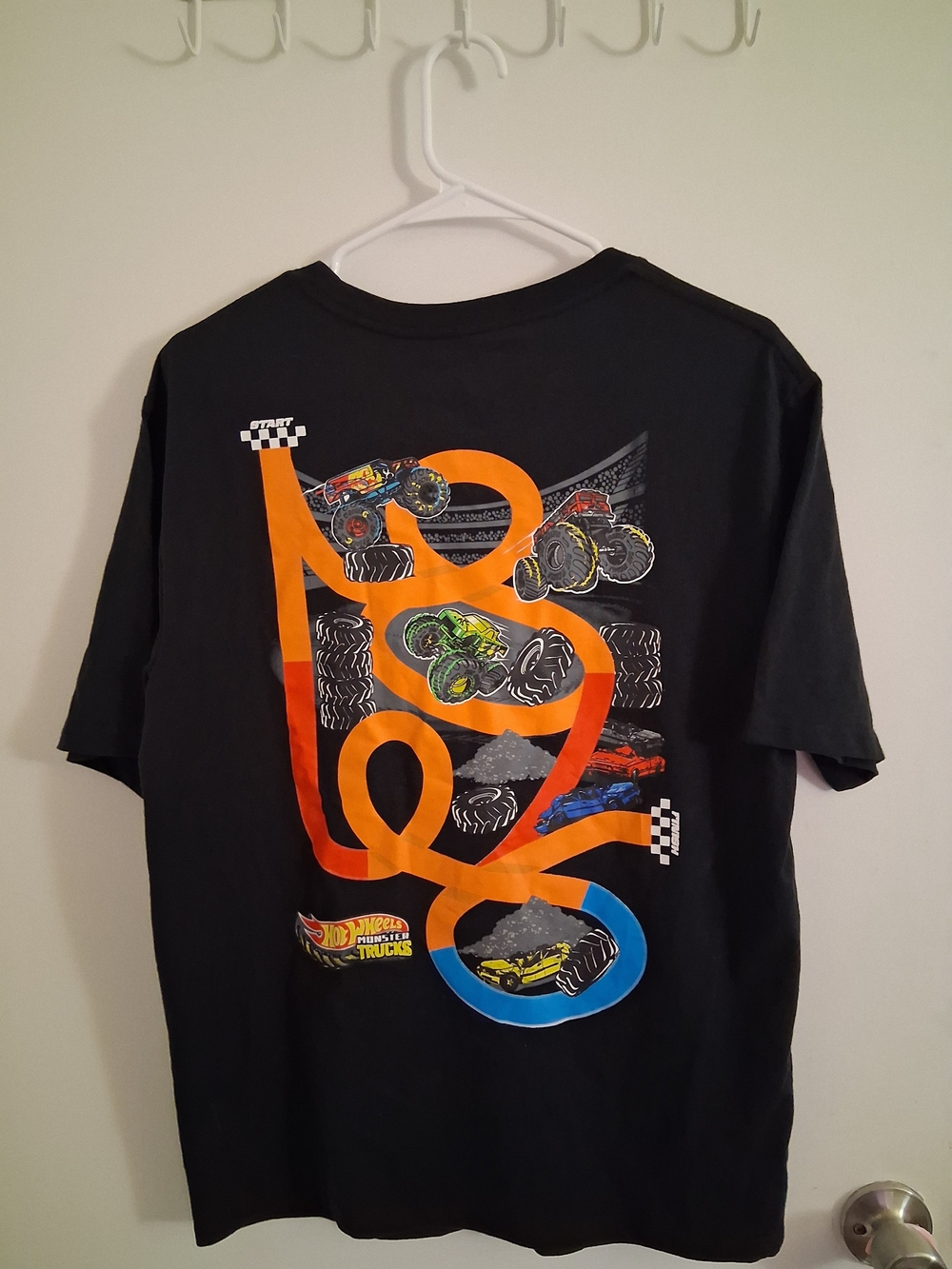 Size S mens Hot Wheels Monster Truck Dad Cool Hot Wheel Track Graphic